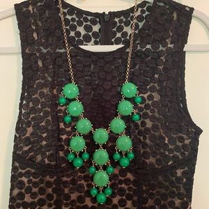 Green J crew bubble necklace